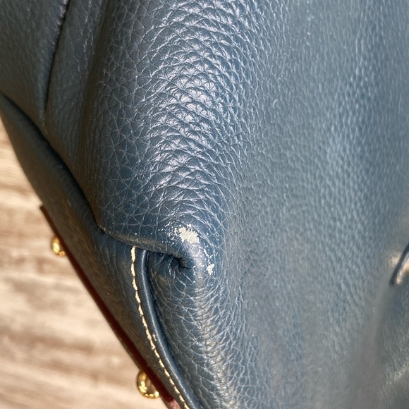 Dooney & Bourke EUC Pebbled Grain Largo Logo Lock Sac in Teal Classic - Picture 8 of 16